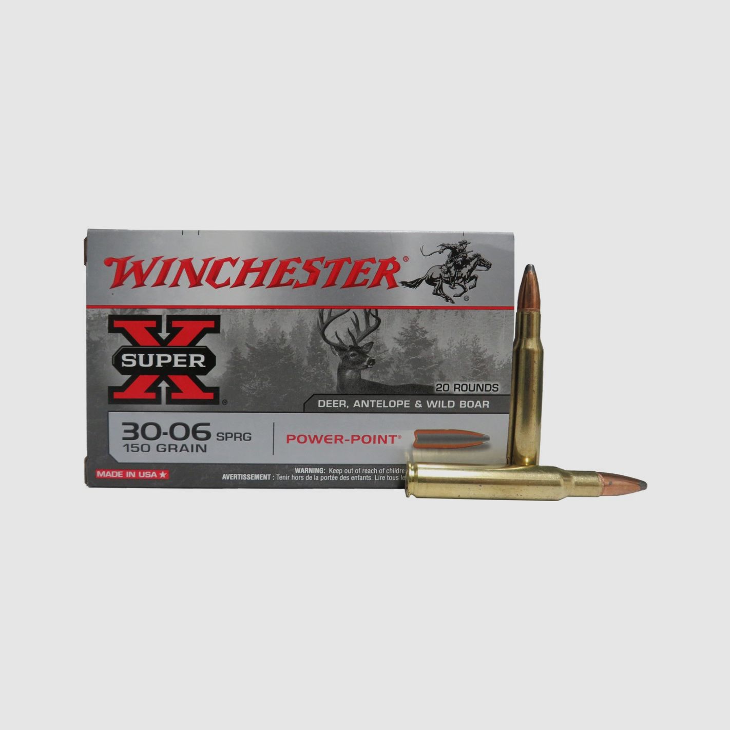 Cartucce Winchester cal. 30-06 SPRG Power Point 150 gr, immagine 1 di 5