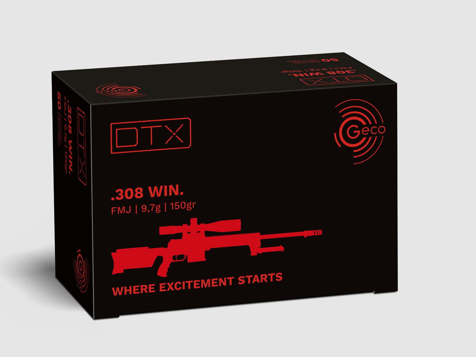 Geco .308WIN. DTX 9,7g - 150gr 50er Pck.