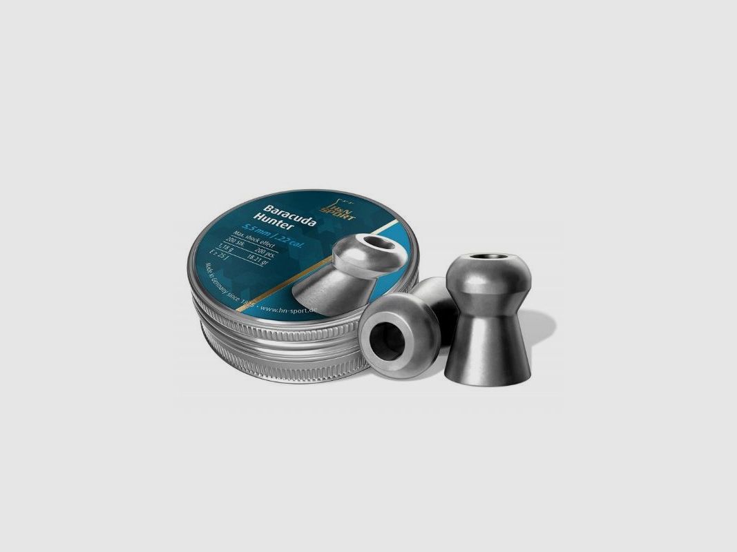 H&N BARACUDA HUNTER Kugeln für Druckluftgewehr Kal. 5,5 mm / Kal. 22 Gewicht 18,21 g, Bild 2 von 2