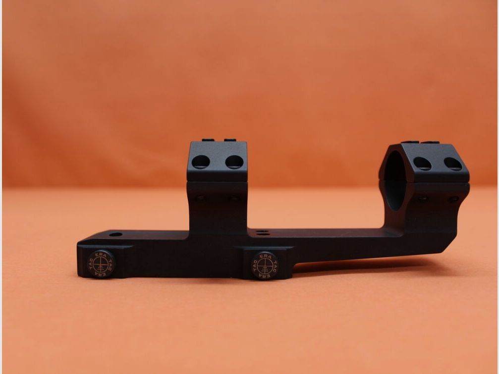 Recknagel Era-Tac block mount 30mm (T2033-0022) with nut, black aluminum, 3'' extended for Picatinny profile