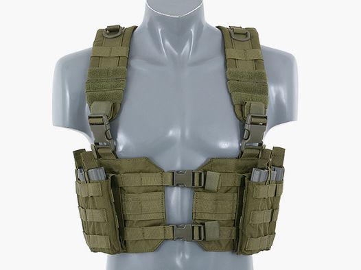 Split Front Chest Harness - Olive [8FIELDS]