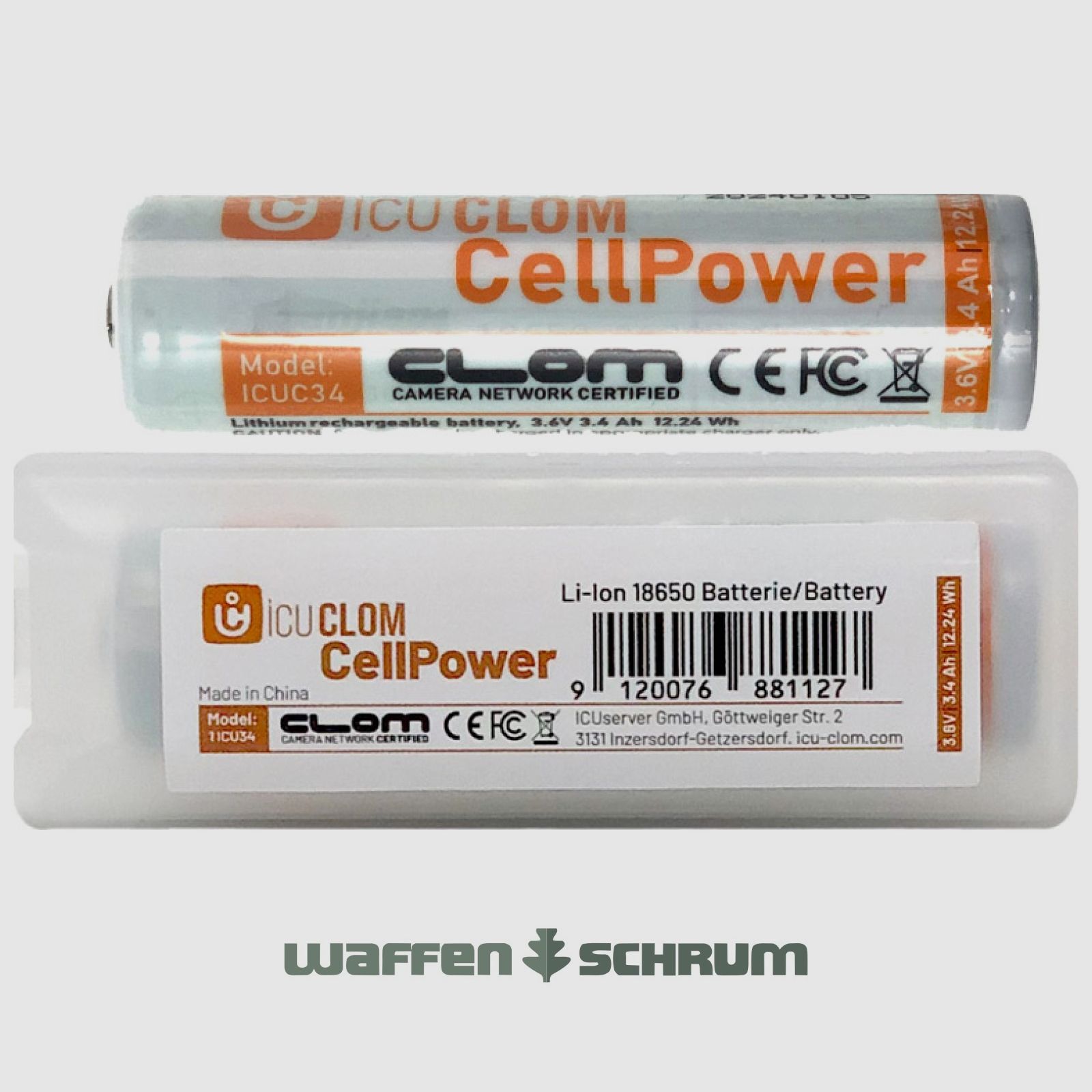 ICUserver Akku Weiss 3400 mAH 18650