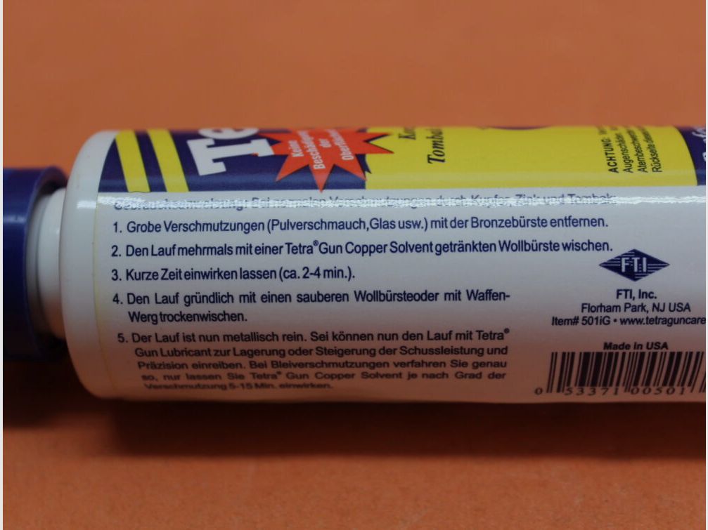 Tetra Gun Tetra Gun Copper Solvent (501iG) 120ml Flasche Konzentrierter Kupfer, Blei, Tombak und Kunststoff Entferner