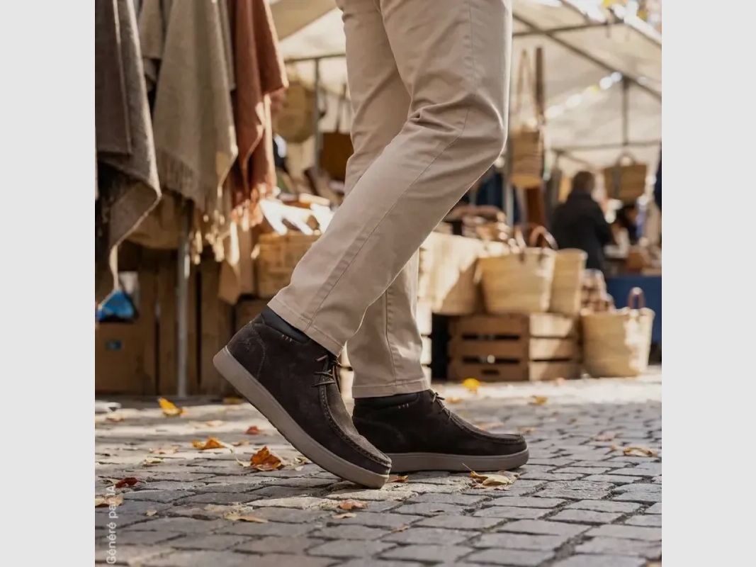 Braune Leder High-Top-Sneaker für Herren, Bild 1 von 8