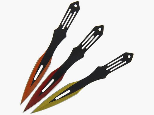Set di coltelli da lancio multicolore con fodero in nylon