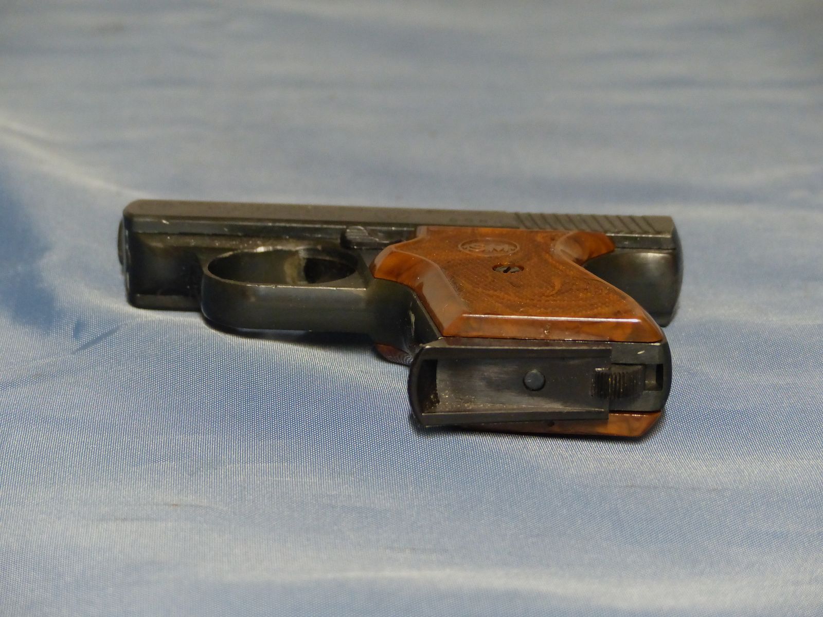 Schreckschuss Gas Pistole Rhöner Sportwaffen GmbH SM 15 Cal. 8 mm Knall PTB 83/2 aus 1977 vintage
