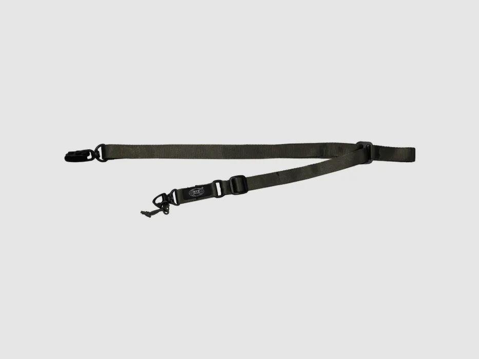 Rifle sling / carrying strap with carabiner, adjustable 45-135cm, olive