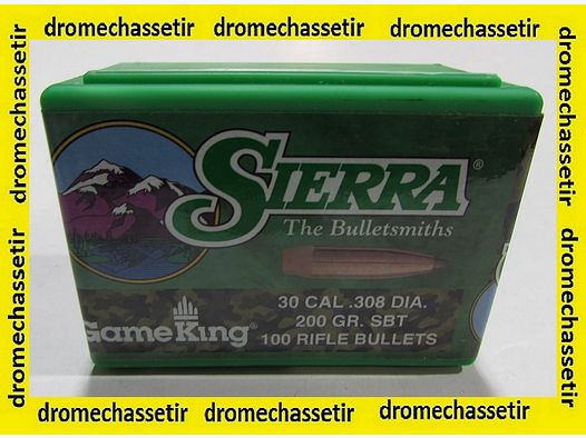 boite de 100 ogives Sierra .308 200grs SBT ref 2165
