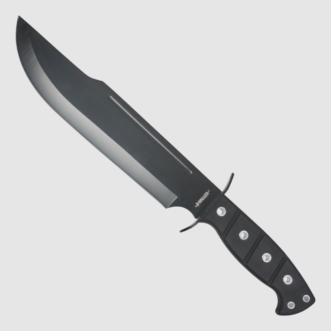 Bowiemesser cooles schwarzes Messer mit Nylonscheide