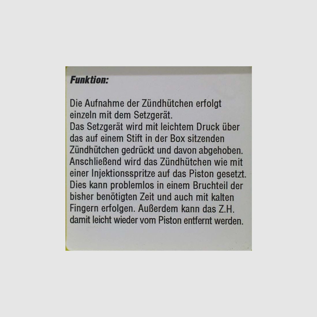 Zündhütchen Setz-Set für Perkussions -Revolver, Alu