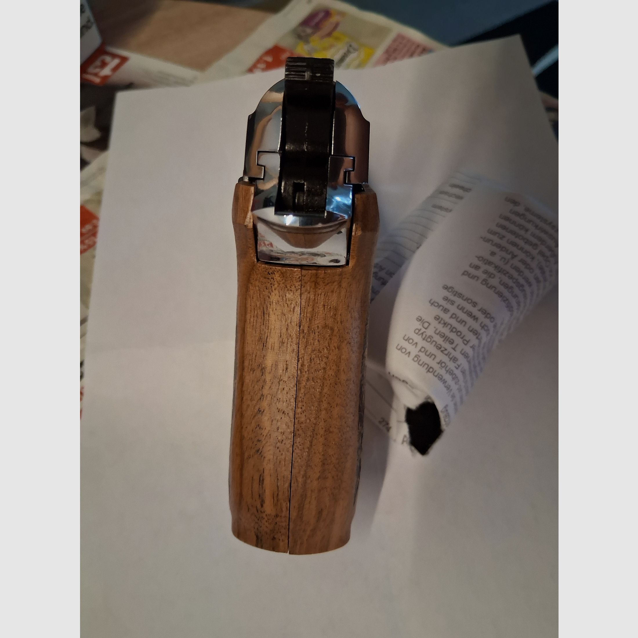 Zoraki 914 Chrom (PTB-972), mit Holzgriffschalen, Ersatzmagazin (neuwertig)
