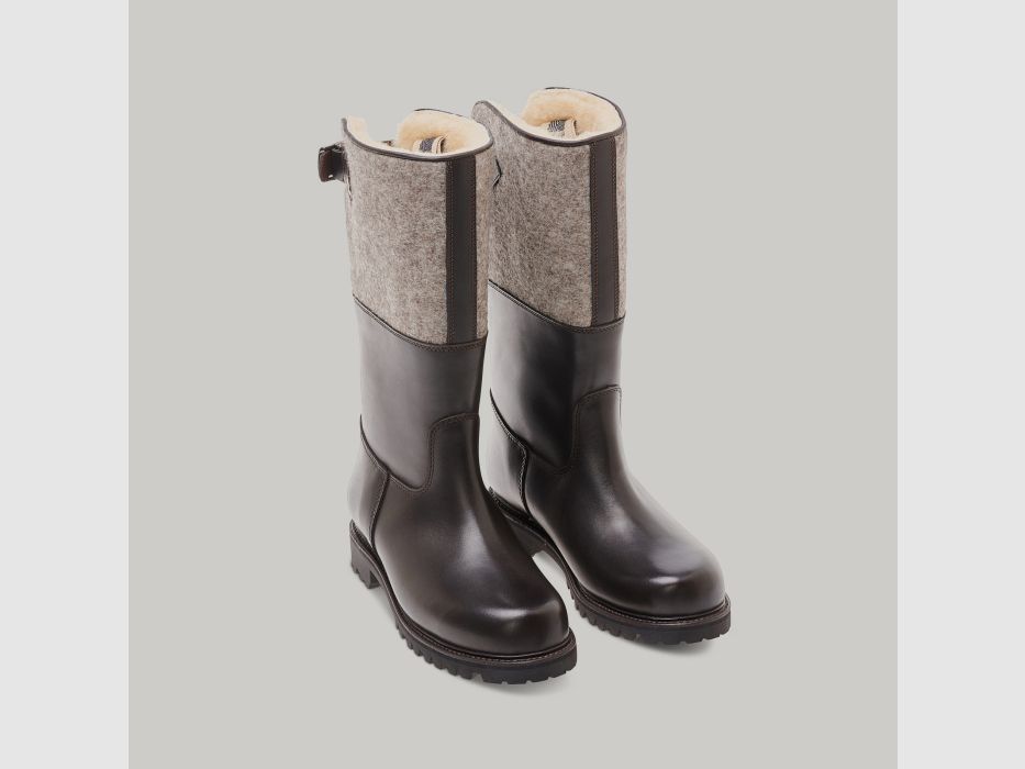 LUDWIG REITER Maronibrater® S.892-D-ZT Cuir Juchten/Feltre en laine Mocca/Gris, image 6 sur 9