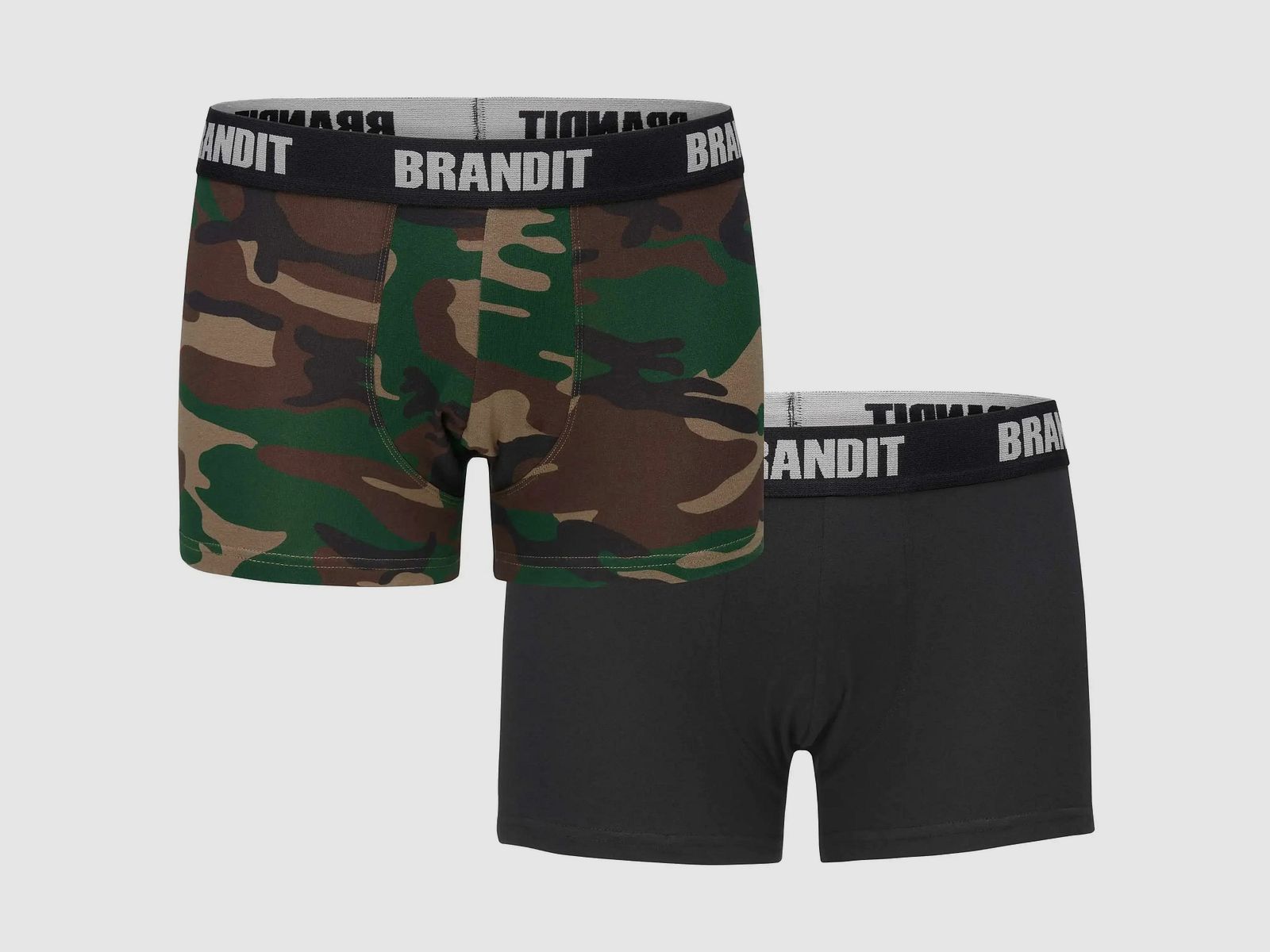 Brandit Boxershorts 2-pack logo - Black / S Men