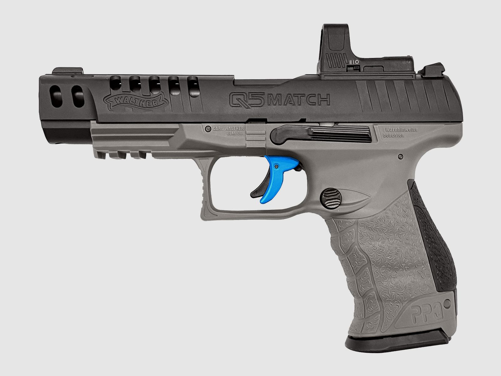 Walther PPQ M2 Q5 Match Combo CO2 Luftpistole 4,5mm Diabolo Blowback Metallschlitten Schwarz/Grau + RedDot - NEU