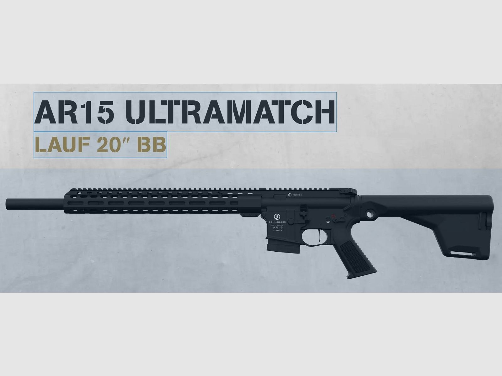 Schmeisser AR-15 Mod. ULTRAMATCH,  20 Zoll Bull Barrel Lauf brüniert, M-LOK Handschutz (Freischwinger), Bild 1 von 4