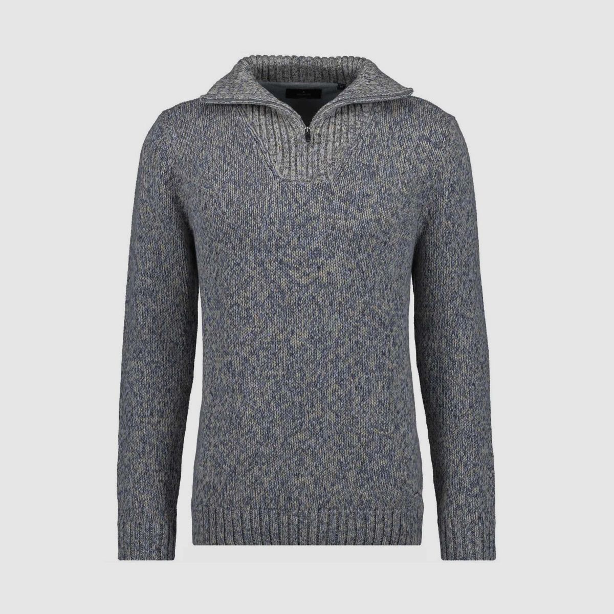 RAGMAN maglione lavorato a maglia con colletto troyer melange canna