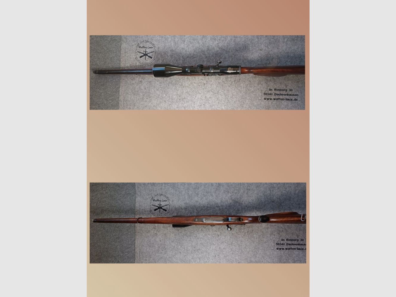 Frankonia Würzburg 98er Stutzen with two scopes + manual safety + set trigger