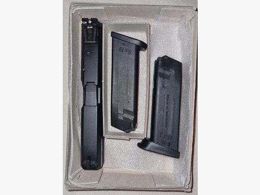 Heckler & Koch sistema intercambiable Custom Sport, cal. 9mm Luger, para empuñaduras USP cal. 40 S&W incluyendo 2 cargadores