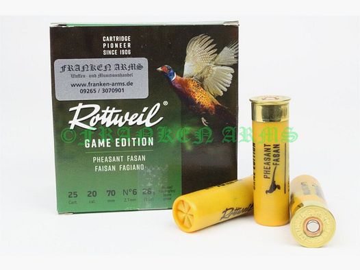Rottweil Game Edition FASAN 20/70 2,7 mm 25 piezas precios por volumen