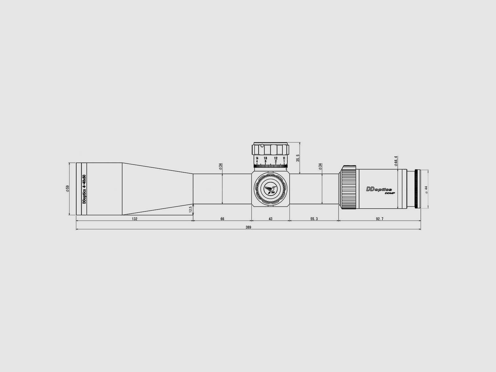 DDoptics Zielfernrohr | DDMP V10 4-40x50 | Sportschießen | MOA | tac-A.