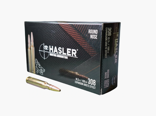 Hasler Ariete .308 Win. 10,3 grama / 159 grain Round Nose 20 strzałów – Amunicja myśliwska #123805