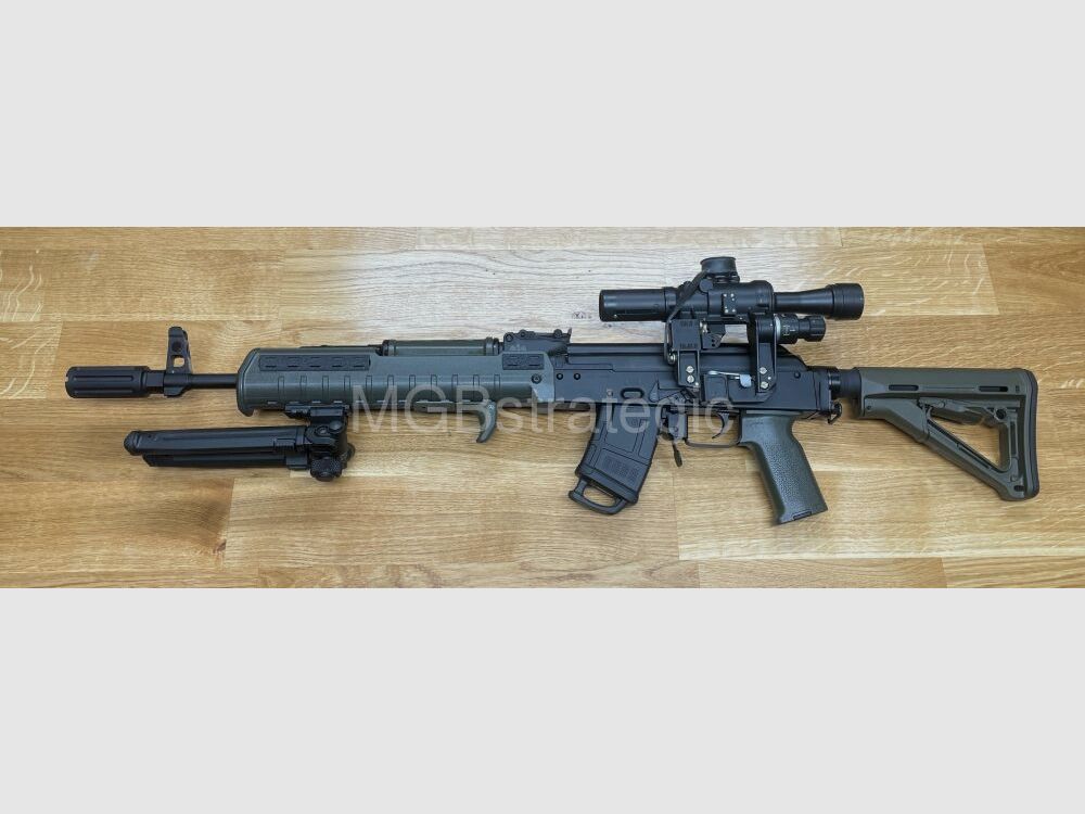 sportowo dopuszczony! WBP Jack Sport - półautomatyczna broń 7,62x39 OD Green z kolbą teleskopową! - System AKM AK47 AK74 // Elementy montażowe zielone