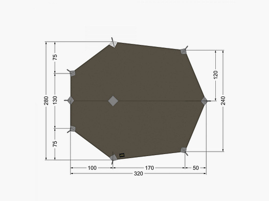 TATONKA Tarp Wing 3 LT Sonnensegel Stone-Grey-Olive