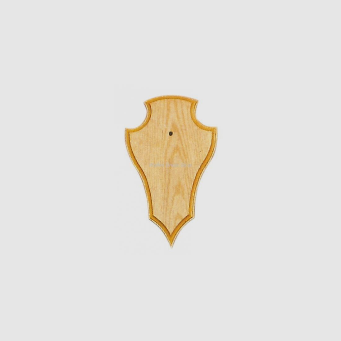 Horn plate for deer, 19X12 cm, pointed shape, with cutout, light