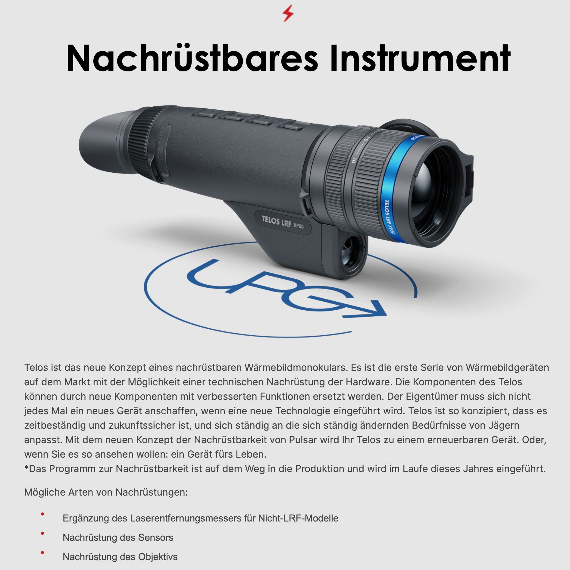 Pulsar Telos XQ35 thermal imaging handheld device 384x288 pix. @ 17 µm NETD <25 mK