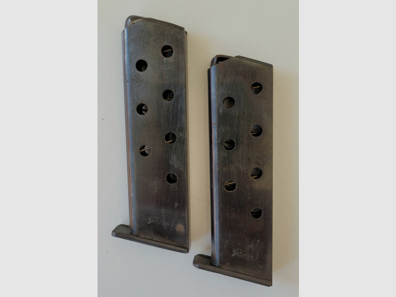 2 Walther PP Magazine - nur Walther Schleife - 7,65mm - evtl. Zellah Mehlis Fertigung?