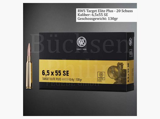 RWS 6,5x55 SE Target Elite+ 130gr 6,5x55 SE Target Elite+ 130gr