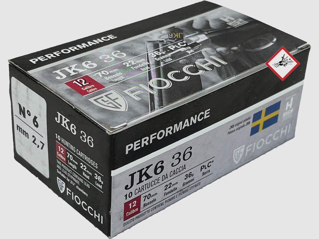 Fiocchi hunting shotgun cartridge Performance JK6 36 cal. 12/70
