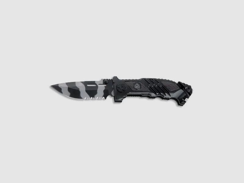 PUMA TEC Einhand-Rettungsmesser (Liner Lock Tarn Pakka)