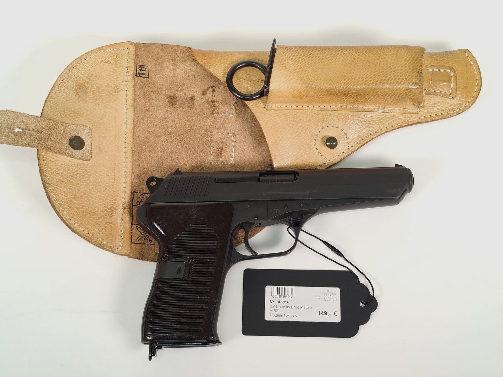 Pistolet CZ 52 7,62 Tokarev avec étui en cuir