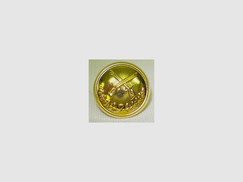 Knopf 17 mm goldfarbig - gekreuzte Gewehre/Eichenlaub