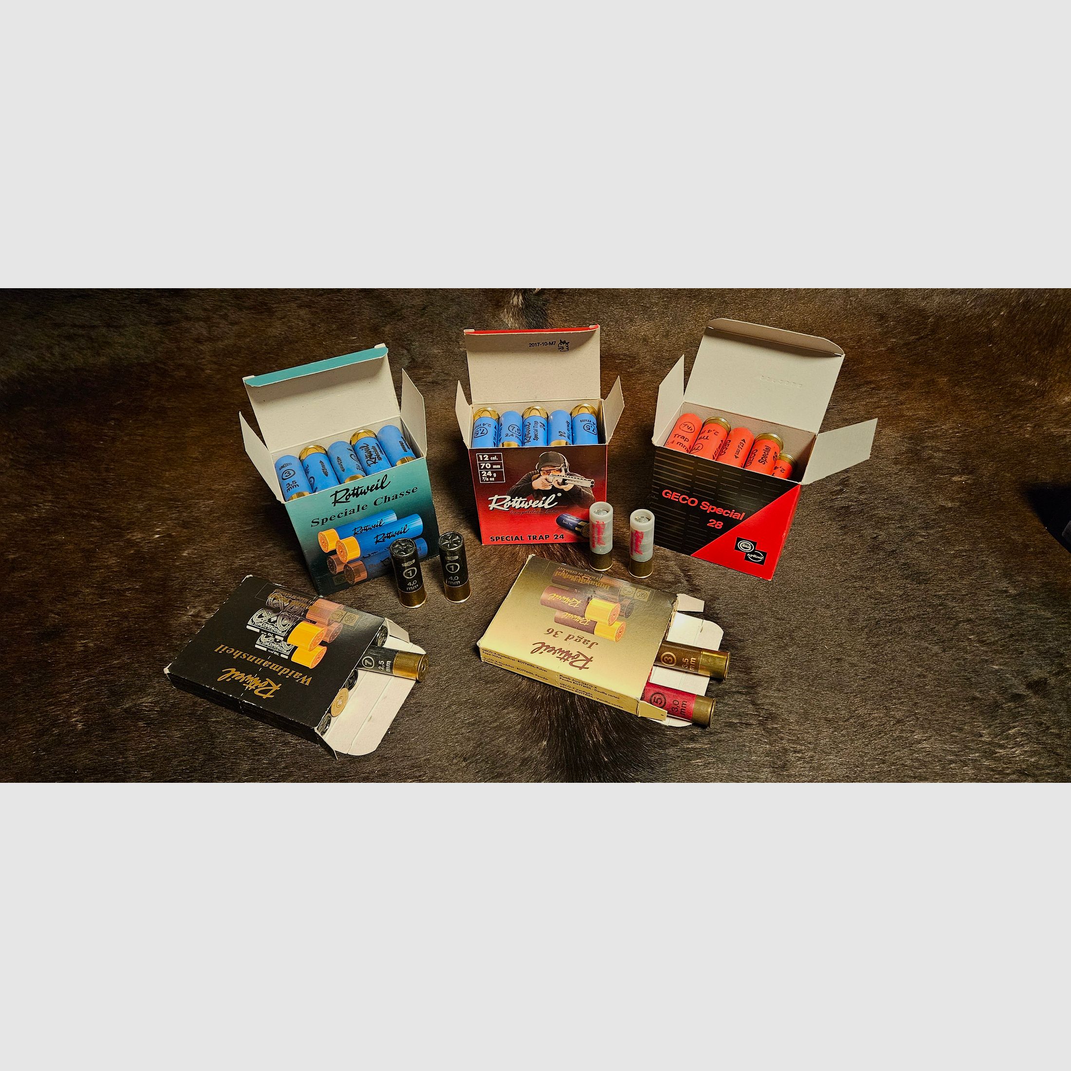 Gemischtes Paket diverser Schrotpatronen und FLG