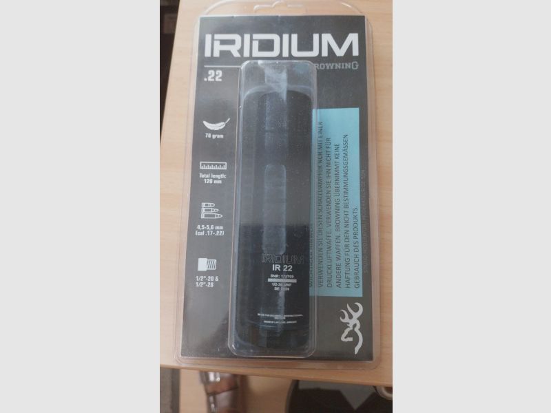 Sound Moderator Iridium für Luftdruckwaffen (F) BKA Raute Frei!!!! Gewinde 1/2" Browning