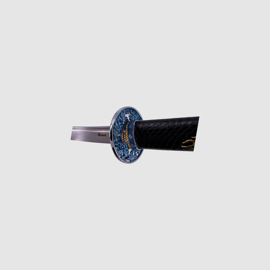 KATANA CZARNA Z NIEBIESKIMI SZCZEGÓŁAMI FUNKCJONALNA | Ostrze 101,5cm STAL, zdjęcie 3 z 4