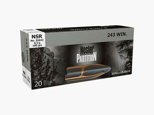 .243 Win. Nosler Partition 6.5g/100grs. Sellier & Bellot