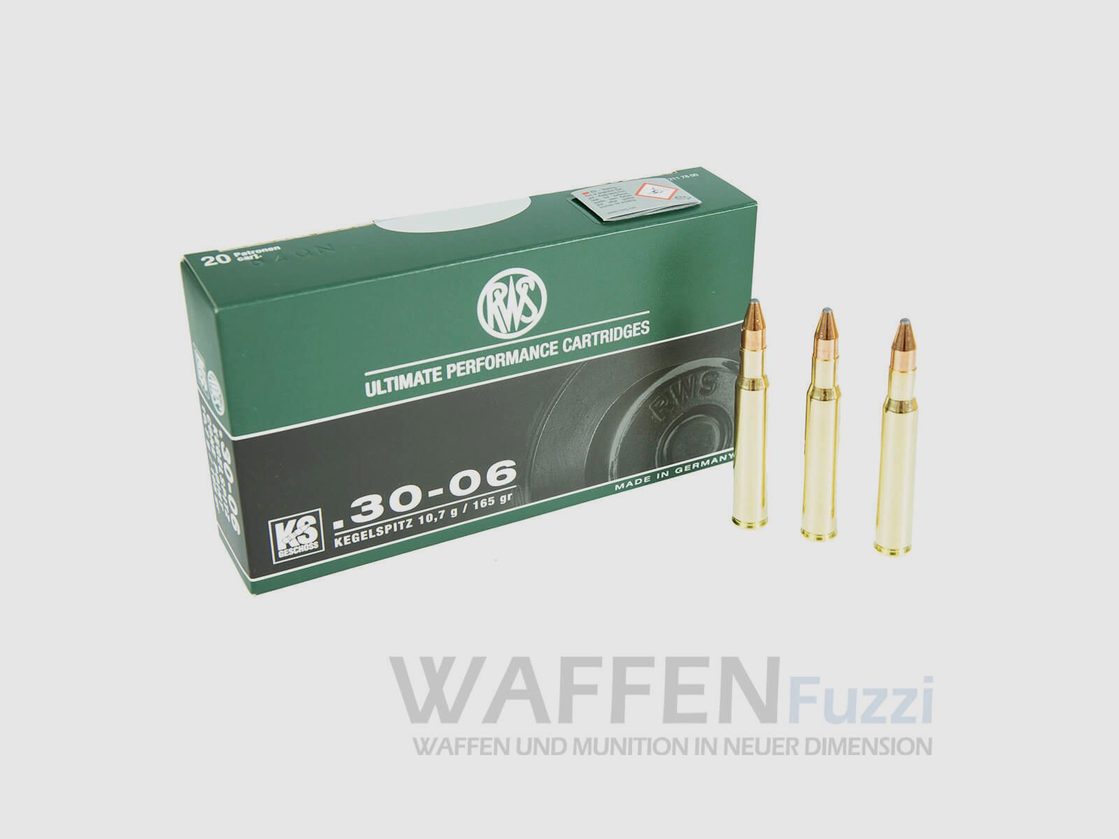 RWS cartucce per fucile calibro .30-06 punta conica 165gr