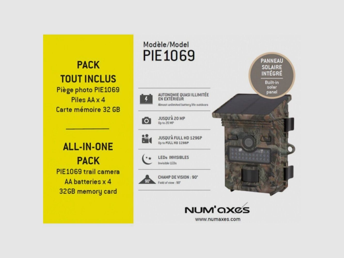 Num&rsquo;Axes Pack fototrappola PIE1069 con batterie + scheda SD, immagine 10 di 10