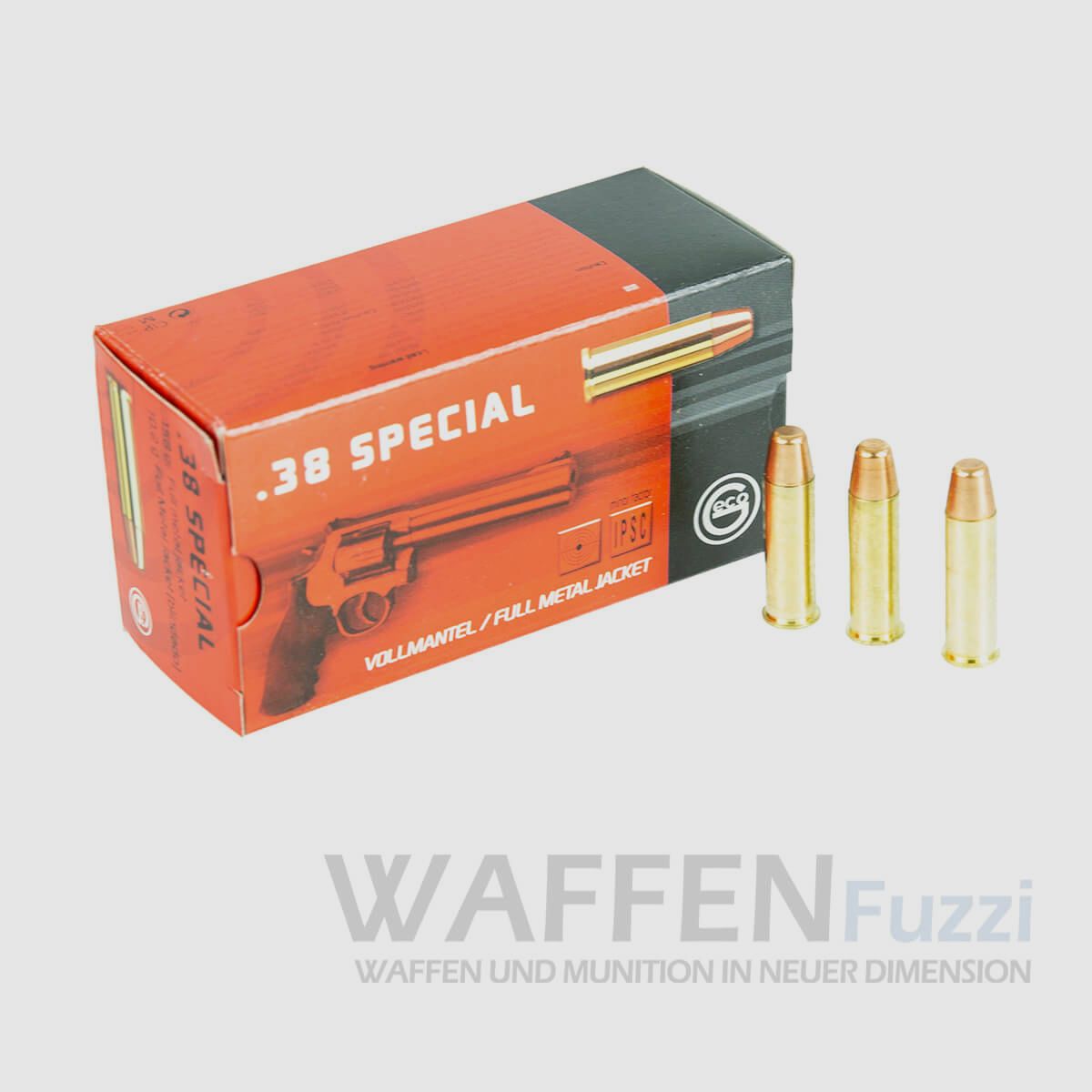Geco .38 Special Vollmantel Flachkopf 158grs 50 Schuss