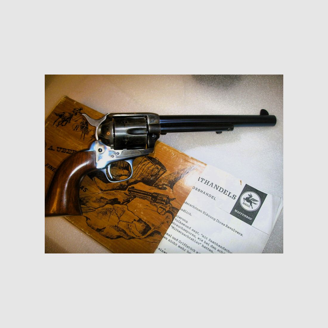 Westernrevolver 7,5" Hege Uberti Mod. Army 1873 Topzustand, neuw. u. ungeschossen, OVP nummerngleich