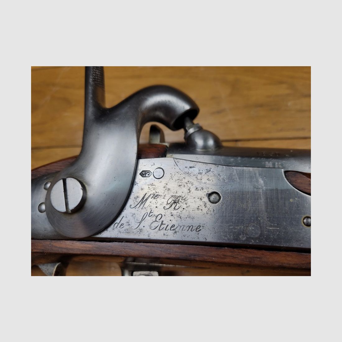 Schöner Voltigeur-Gewehr 1822 Tbis – Königliche Manufaktur Saint-Etienne 1830 – Umgebaut T in Tulle dann Bis in Tulle ebenfalls – Perfekt homogen – Bajonett – Hervorragender Zustand!, Bild 5 von 32