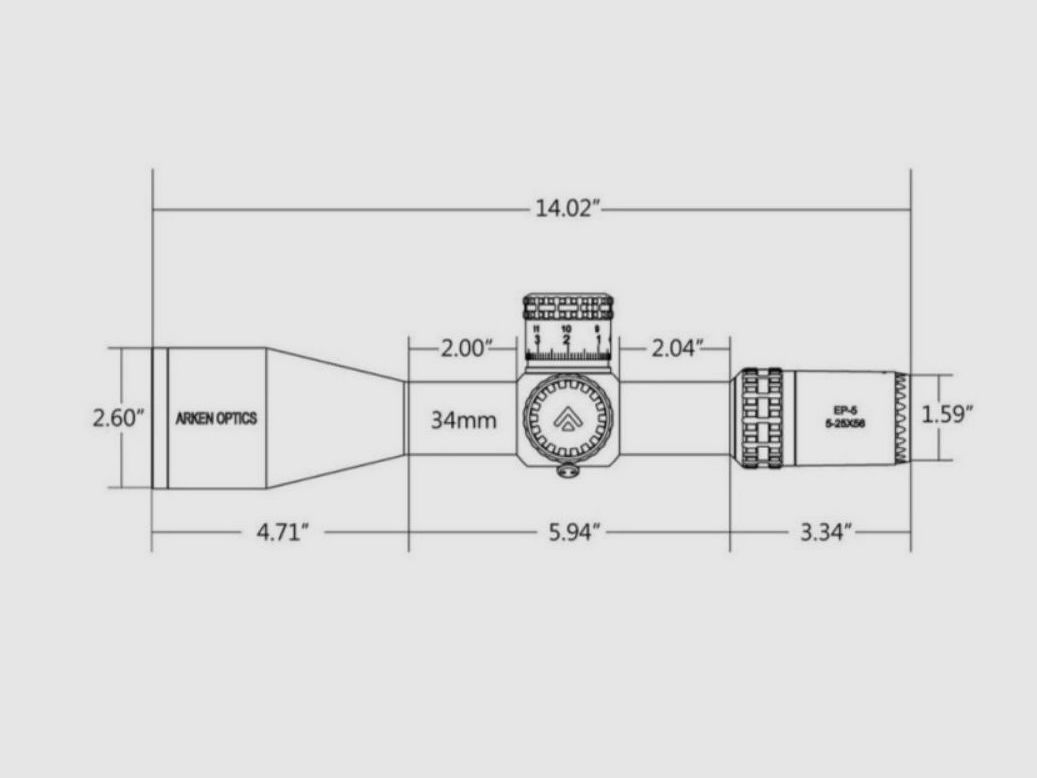 ZF Arken EP-5 Gen2, 5-25×56, tube de 34mm, FFP, avec verre ED japonais, image 2 sur 3