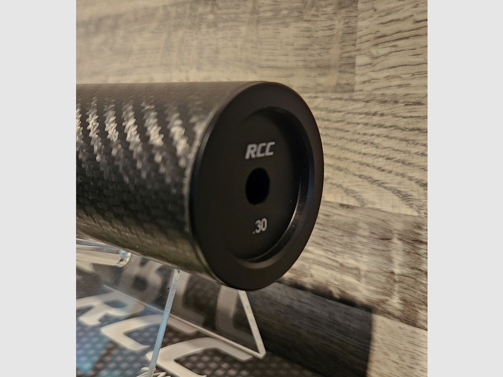 Nieuwe goederen van de vakhandel - Overbarrel demper RCC Carbon 50 Hunter Kal. .30 draad M15x1