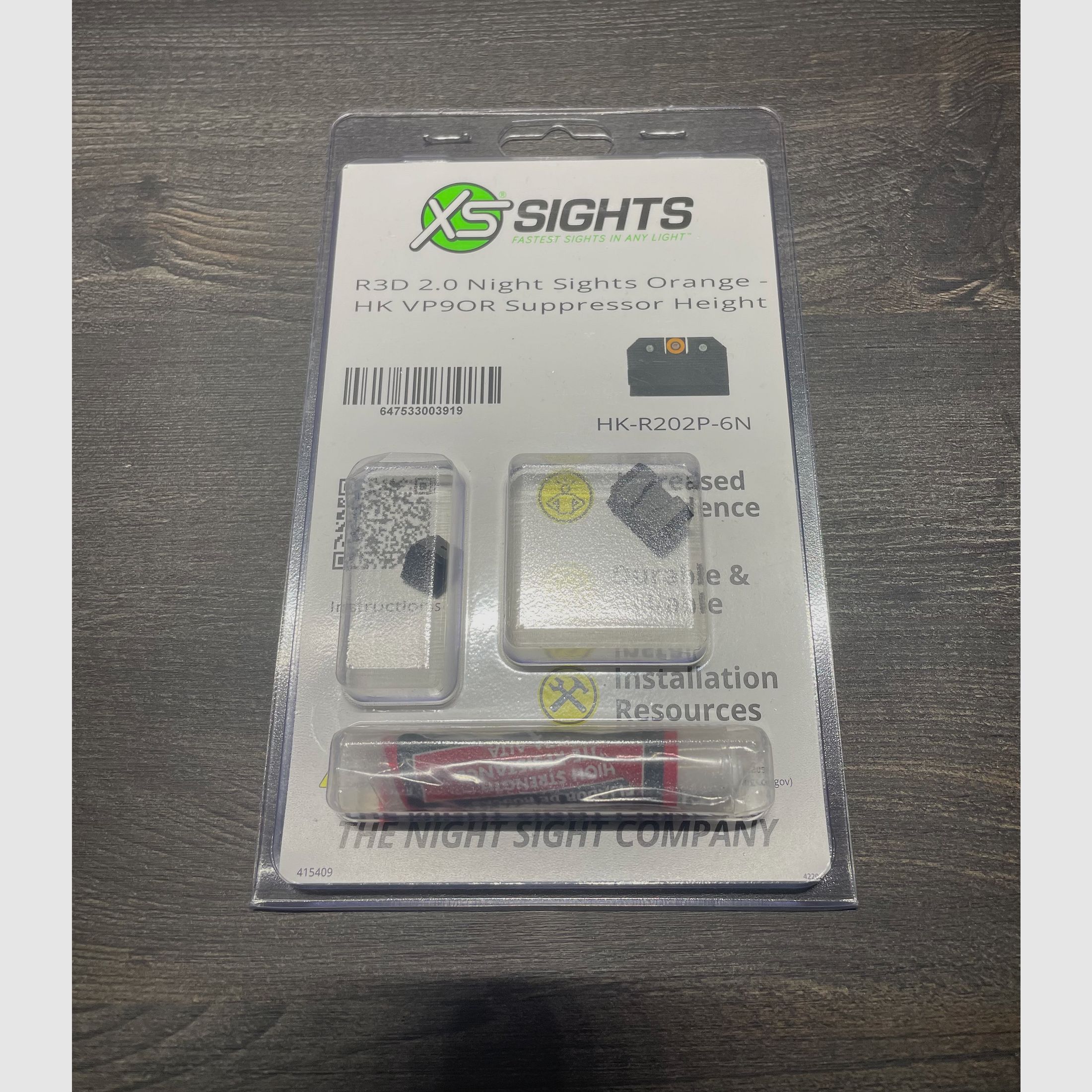 XS Sight R3D 2.0 Mira de supresor HK SFP9