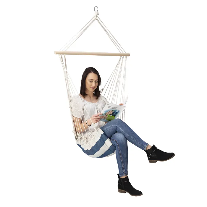 NC3101 Hanging Chair White-Blue Nils Camp, image 8 of 10