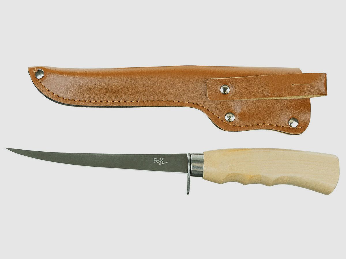 Filetiermesser, "Classic", Birkenholzgriff, Scheide