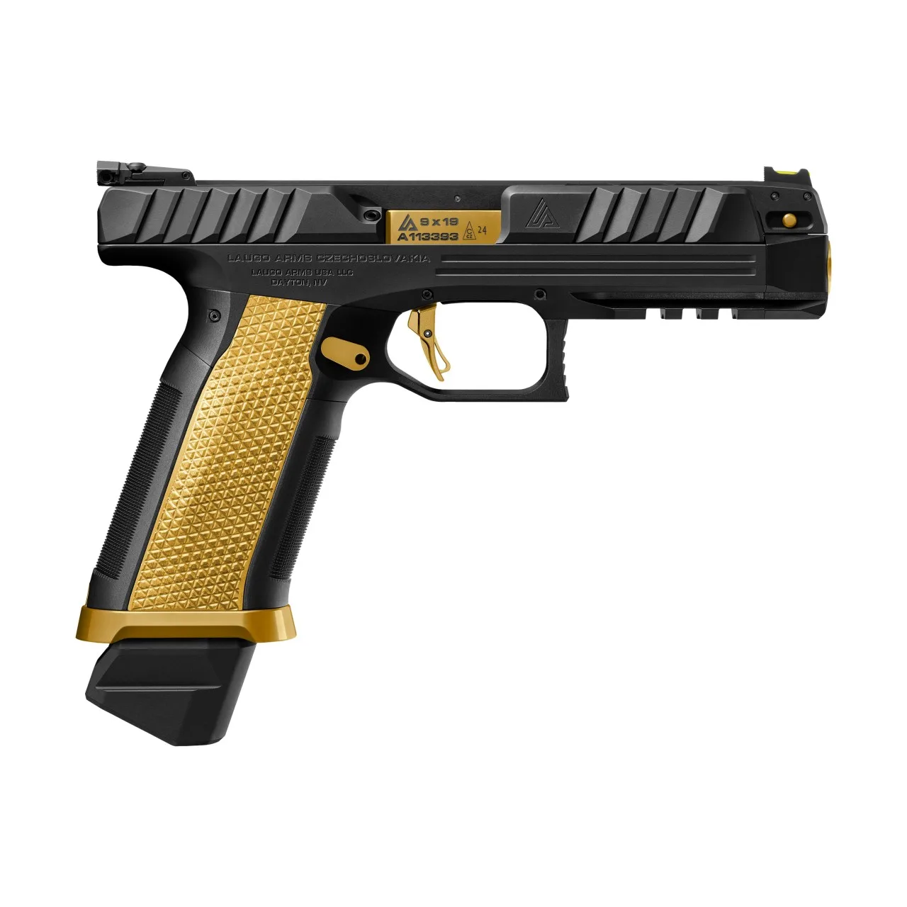 Laugo Arms – Pistole / Alien Creator Full Kit Black Gold / 9mm